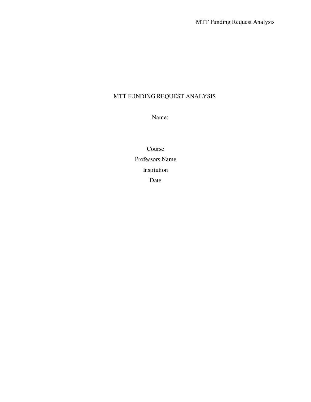 Preview image for MTT FUNDING REQUEST ANALYSIS